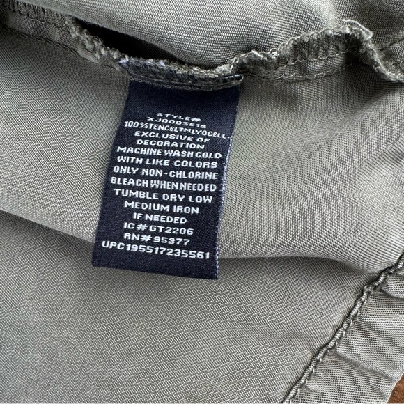 Social Standard by Sanctuary Utility Jacket Green Tencel Drawstring L - Picture 6 of 8